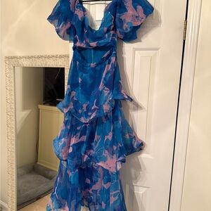 Hello Molly Vibrant Blue and Pink Dress